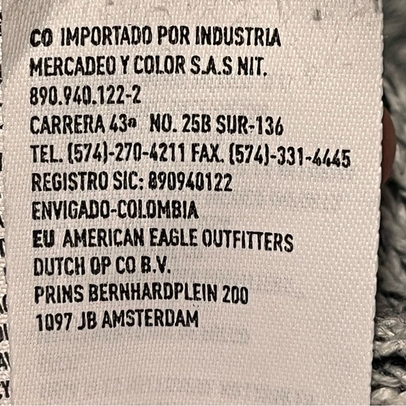 American Eagle Vintage Mens Heathered Black & White Hoodie Sweater - Size Large - Picture 16 of 16